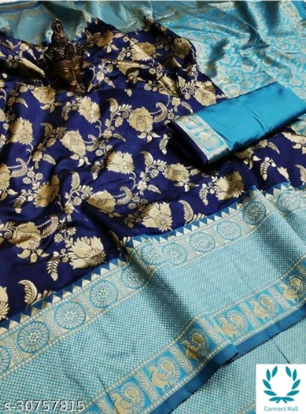 Banarsi Silk Petite Saree - Saree length -5.5m Blouse Length-0.8m, Purple, Banarsi Silk Running Blouse, Multipack :1